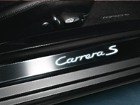 Side Sills Trims in Stainless Steel with Logo, Illuminated. Porsche 997 MKI / 997 MKII
