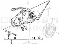 Wing Mirror Mounting. Porsche 986 Boxster / 996