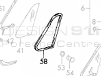 Front 1/4 Glass Seal. Porsche 911