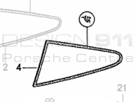 Rear 1/4 Glass Seal. Porsche 911