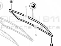 Rear Screen Moulding Chrome. Porsche 911 Coupe