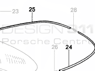Rear Screen Moulding Chrome. Porsche 911 Targa