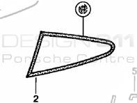 Rear 1/4 Glass Seal. Porsche 911