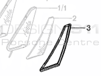Front 1/4 Glass Seal. Porsche 911 / 964