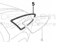 Rear 1/4 Glass Seal. Porsche 928