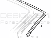 Front Windscreen Seal. Porsche 968 Cabrio