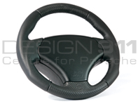 Steering Wheel Hawk - Black - Leather / Carbon  - RAID