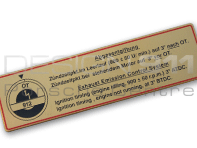 Sticker Ignition Timing. Porsche 911 / 912