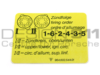 Sticker Firing Order Porsche 964 / 993