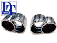 Exhaust Tail Pipes 4 Tube Design DesignTek. Porsche 996 C4S / Turbo