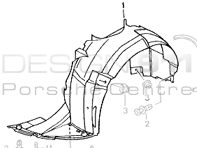 Wheel Arch Liner Front. Porsche 986 Boxster / 996
