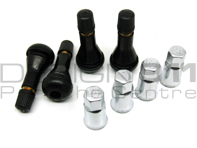 Crested Wheel Valve Cap Set. Original Porsche