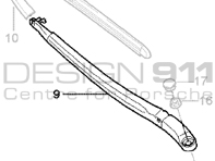 Wiper Arm FRONT. Porsche 955 Cayenne / 957 Cayenne (LHD Cars)