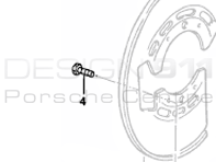 Brake disc cover plate Bolt. Porsche 964