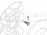Brake disc cover plate Bolt. Porsche 924 / 944