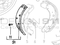 HandBrake Shoes Linning. Porsche 924 2.0L 1976-85 (set of 4)