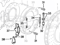 HandBrake Shoes Spring Kit. Porsche 996 1998-2005