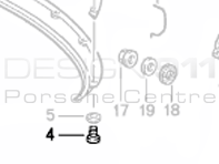 Rear Bumper Round Screw Porsche 911 1978-89