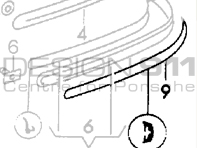 Rear Bumper Protective Strip Wide. Porsche 911 67-73