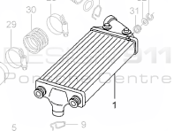 Radiator Water Inter Cooler. Porsche 996 GT2 (OE Part No. 99611099071 / 99611098971)