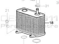 Radiator Oil Cooler on Engine. Porsche 997 3.8L