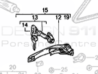Door Handle in BLACK. Porsche 911 1978-89 / 964