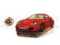 Pin Badge "Porsche 996 Turbo - Detroit 2000" Red
