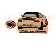 Pin Badge "Porsche 911 Carrera Cabriolet" White