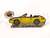 Pin Badge "Porsche 911 Cabriolet" Yellow