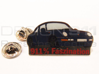Pin Badge "Porsche 911 Carrera - 100% Faszination" Dark Blue