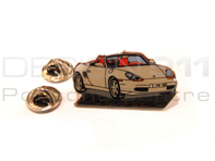 Pin Badge "Porsche Boxster" White