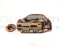 Pin Badge "Porsche 911 GT3" White