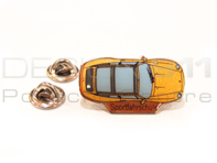 Pin Badge "Porsche 993 Targa - Sportfahrschule" Orange