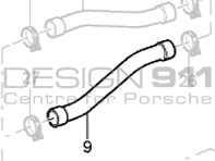 Coolant Hose Supply LEFT. Porsche 987 Boxster / 987C Cayman / 997