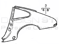 Rear 1/4 Panel Coupe. Porsche 911 08/1968- 07/1973
