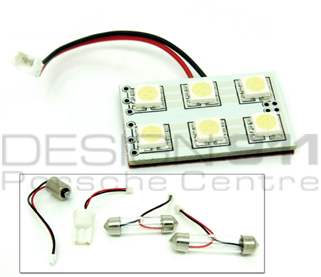 INTERIOR LAMP / LIGHT BULB. 6 LED PAD WITH ADAPTORS