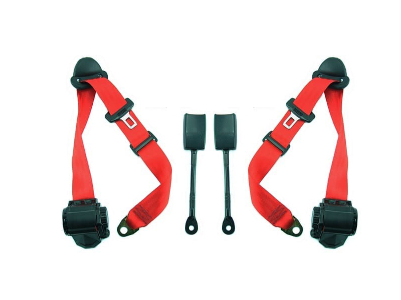 Retractable 3-point inertia reel front seat belts