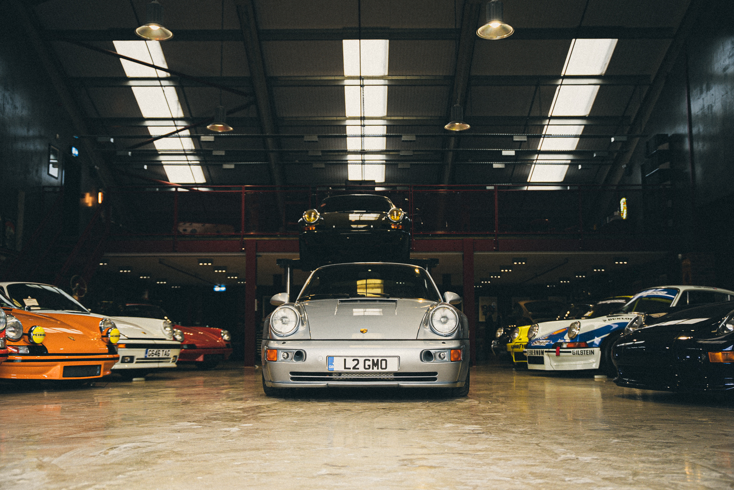 Landscape shot with the 964 at the centre piece, Franks incredible man cave