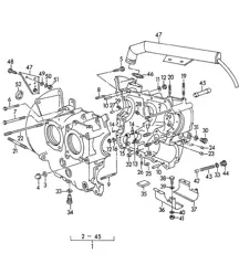 Crankcase housing / M 90 501 >> 91 000 (Model: CARRERA  1500 GS/GT) 356, 356A 1950-1959