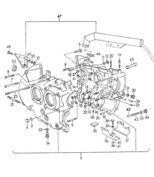Crankcase (Model: CARRERA 1600 GS/GT) 356, 356A 1950-1959