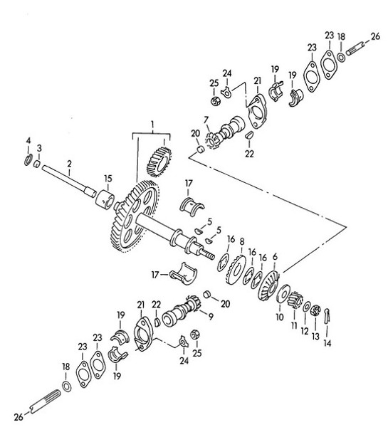 Diagram 103-025 Porsche 997 (911) MK1 2005-2008 Engine