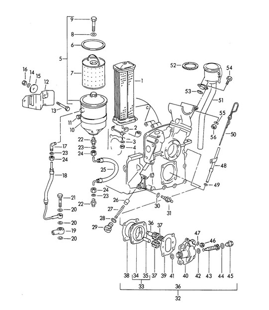 Engine lubrication - M >> 67 000, M >> 81 200 - (Model: 1300 /S, 1600, 1600 S) 356, 356A 1950-1959