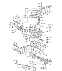 Single parts for Carburettor - SOLEX 32 PBI  -  356, 356A 1950-1959
