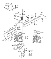 Carburettor / SOLEX 40 P II / SOLEX 40 P II-4  / and Fuel supply line M 90 501 >> 91 000 (Model: CARRERA, 1500 GS/GT) 356, 356A 1950-1959