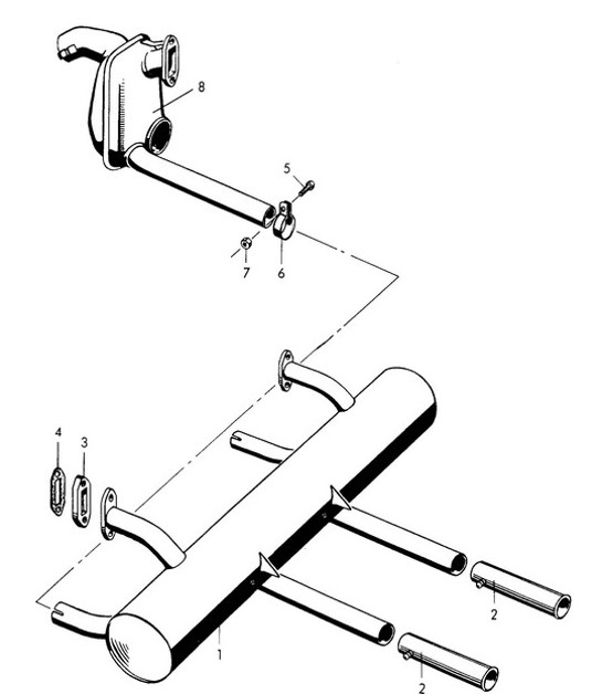 Diagram 202-000 Porsche Panamera 970 MK1 (2009-2013) Fuel System, Exhaust System