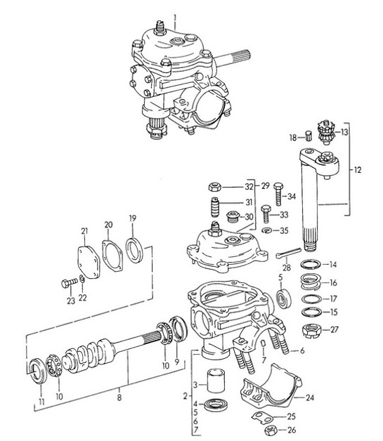 Diagram 403-015 Porsche Macan (95B) MK1 (2014-2018) Front Axle, Steering 