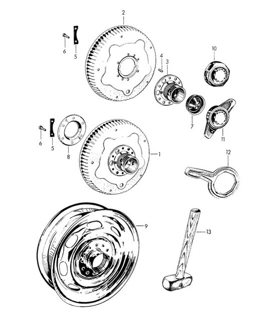 Diagram 601-005 Porsche 997 MKII Carrera C4 3.6L 2009-12 Wheels, Brakes