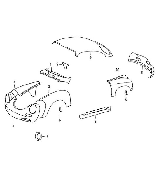 Diagram 802-000 Porsche Macan (95B) MK1 (2014-2018) Body