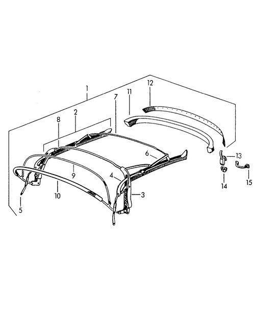 Convertible top frame (Model: 356 A:CABRIO) 356A 1955-1959