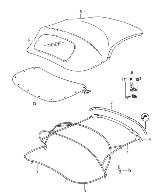 Diagram 811-015 Porsche Cayman 718C (982C) 2017>> Body